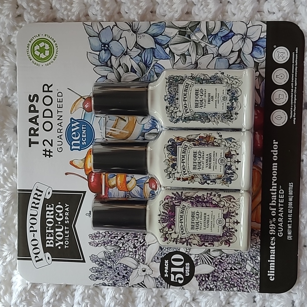 3 pack Poo-pourri before you go  Toilet spray 3 scents  New in package